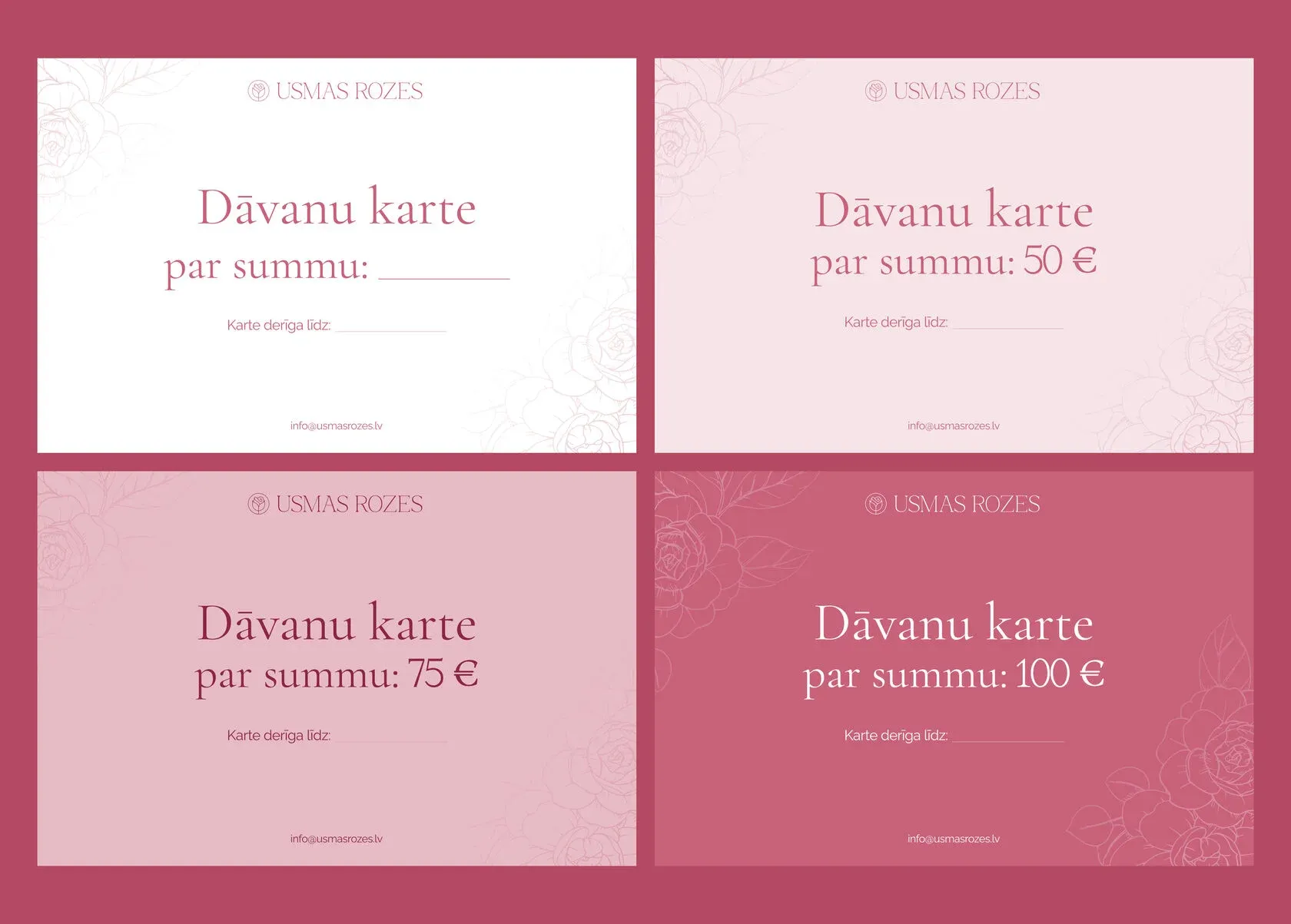 Dāvanu karte rožu stādiem
