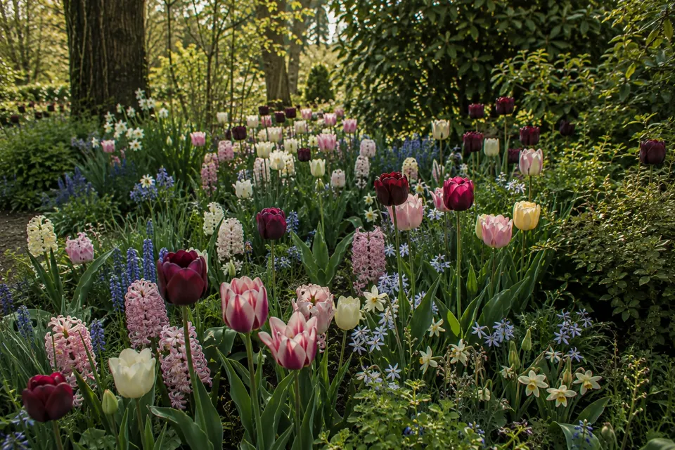 тульпаны, нарциссы, гиацинты, крокусы, ирисы Usmas Tulpes